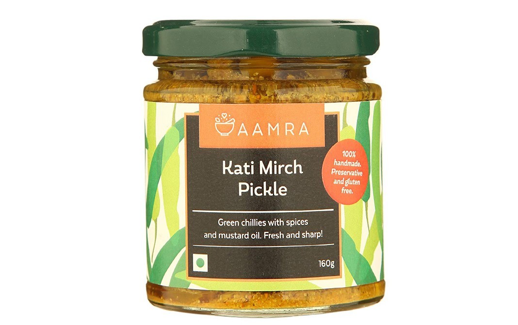 Aamra Kati Mirch Pickle    Glass Jar  160 grams
